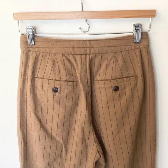 Madewell Striped Wool Blend High Rise Rosedale Straight Pant - Brown - 0 - Picture 6 of 12